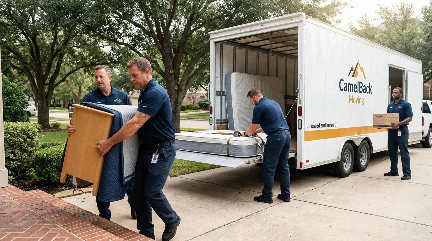 Crew loading residential truck for cross-state move from Richland, MS